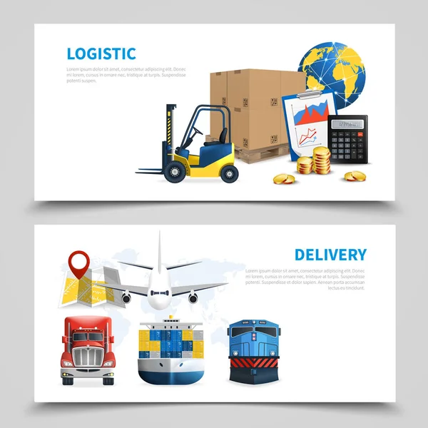 Logistic Banner Set — Stock Vector