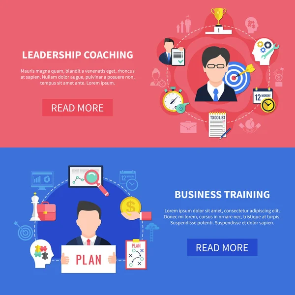 Business Coaching Banners Set — Stock Vector