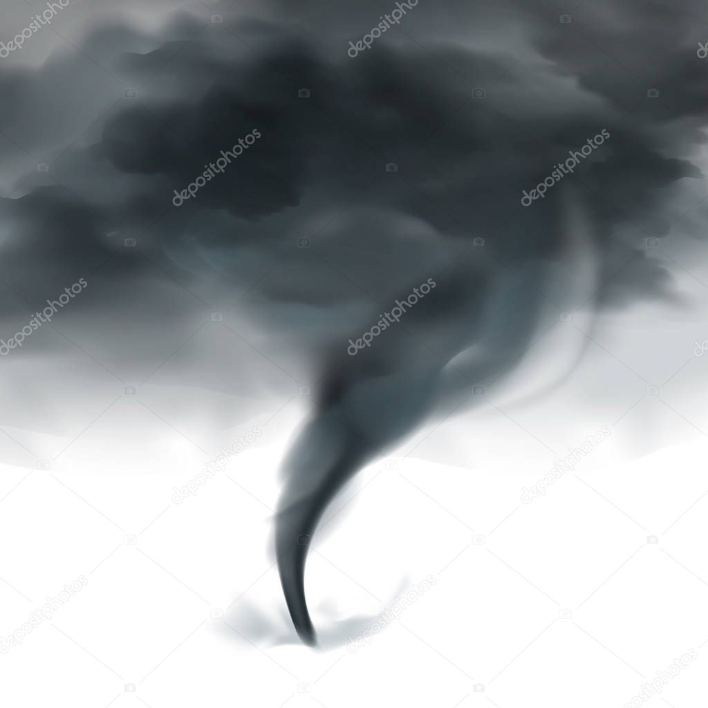 Tornado Sky Realistic Black White