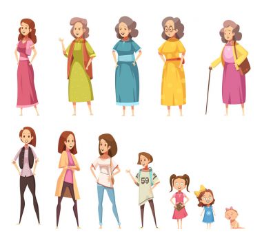  Kadınlar üretimi dekoratif Icons Set 