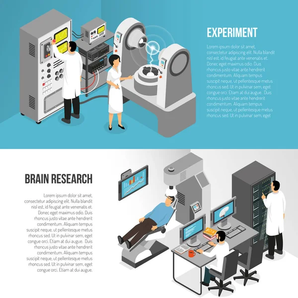Zestaw banerów badania mózgu — Wektor stockowy
