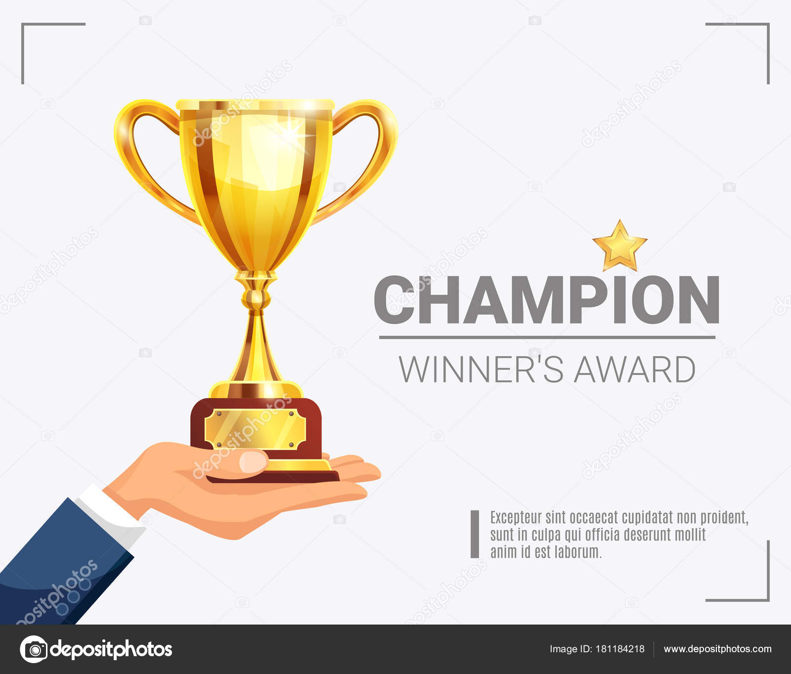 Winner Award Champion Trophy Poster — Stock Vector © macrovector 181184218
