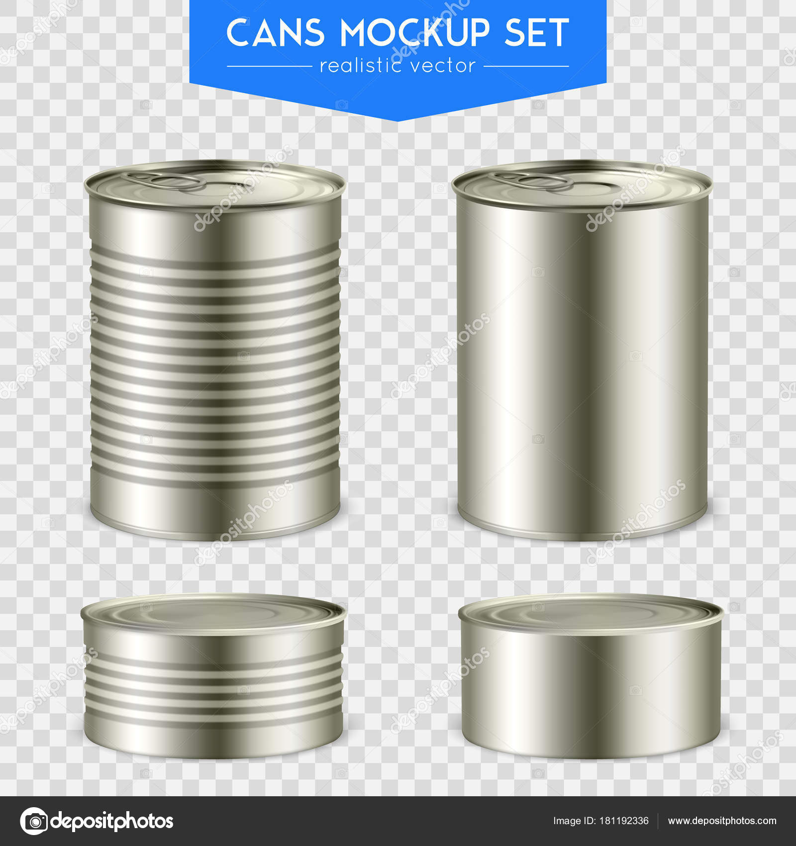 Download Conjunto de maquetes de latas cilíndricas realistas imagem ...
