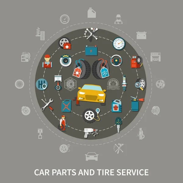 Concept de service des pneus — Image vectorielle