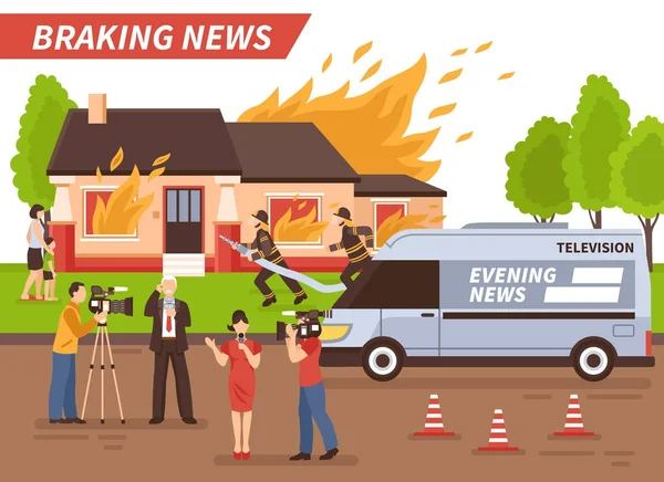 Breaking news-illusztráció — Stock Vector