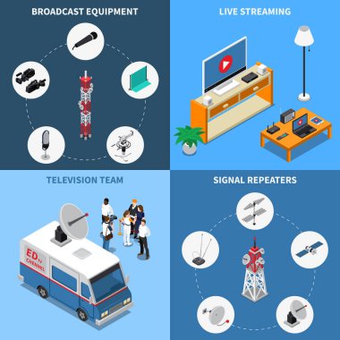 Telekomünikasyon 2 x 2 Icons Set