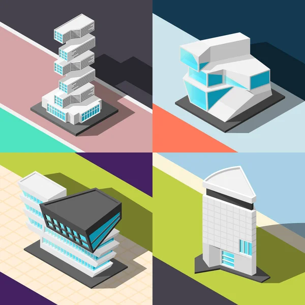 Arquitectura futurista Concepto de diseño 2x2 — Vector de stock