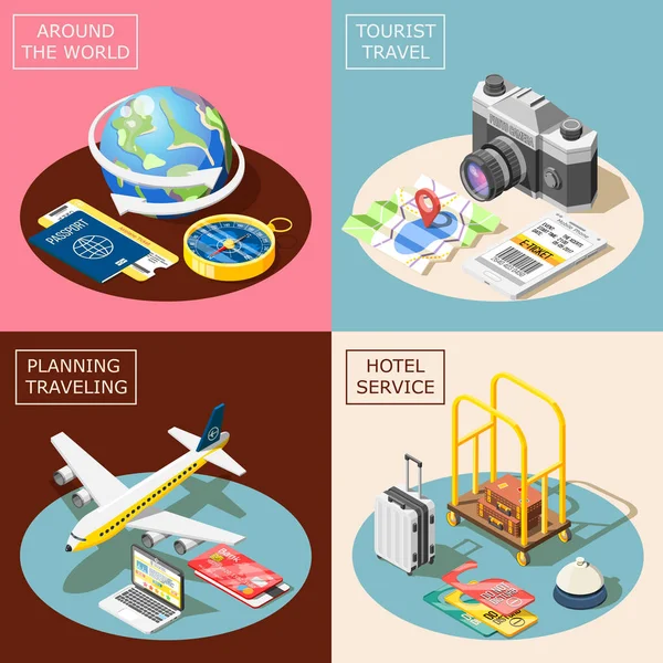 Viajes 2x2 Concepto de diseño isométrico — Vector de stock