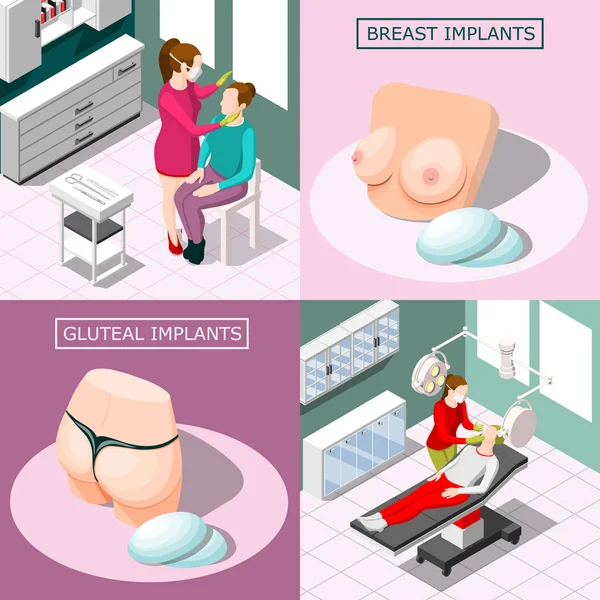 Cirurgia Plástica 2x2 Design Concept —  Vetores de Stock