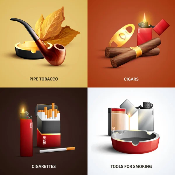 Conceito de Design de Produtos do Tabaco —  Vetores de Stock