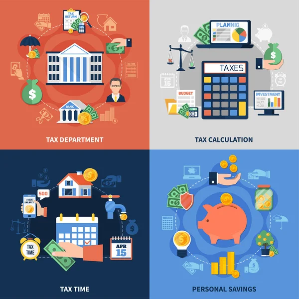 Concept de conception fiscale — Image vectorielle