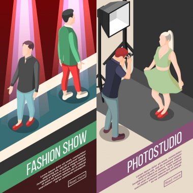 Moda endüstrisi izometrik afiş