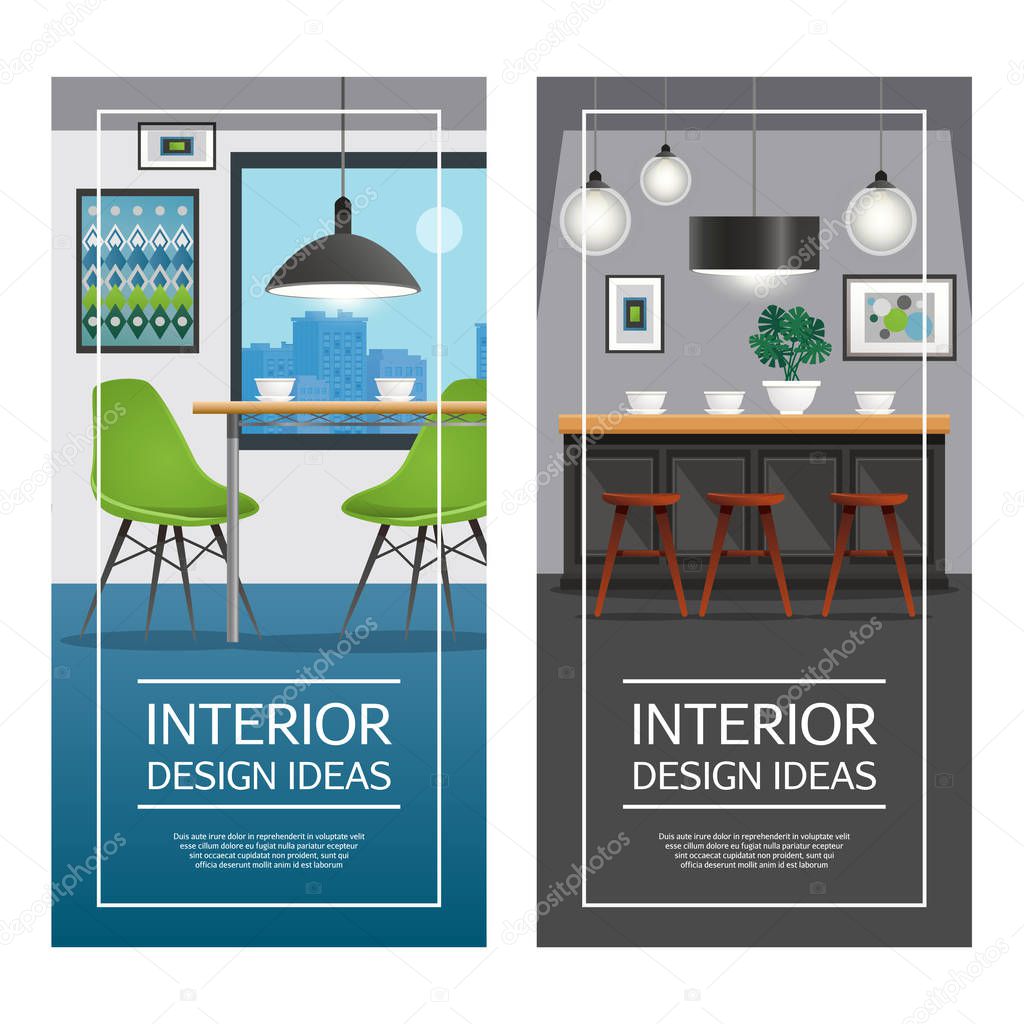Kitchen Interior Design Vertical Banners