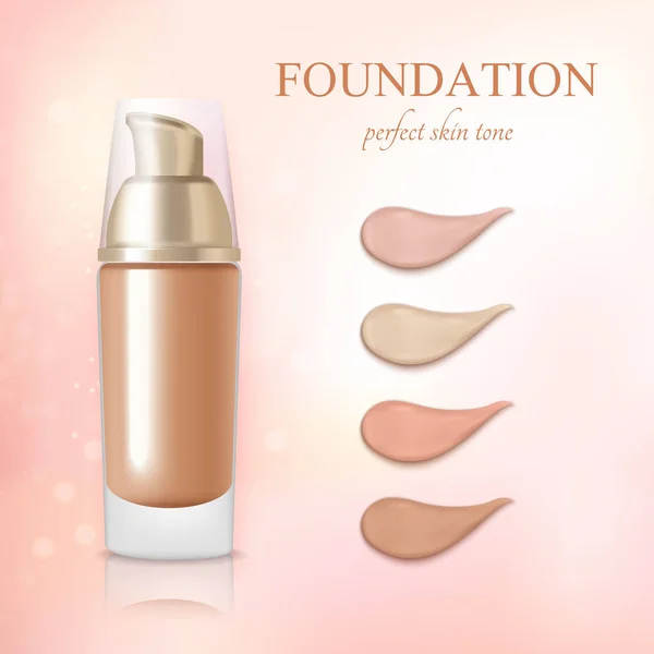 Kosmetiska Foundation Concealer kräm realistisk — Stock vektor