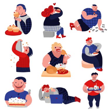 Oburluk alışkanlıkları lat Icons Set 