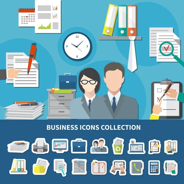 Zakelijke Items Icon Set — Stockvector