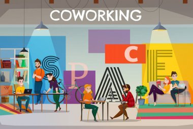 Açık alan Coworking Poster