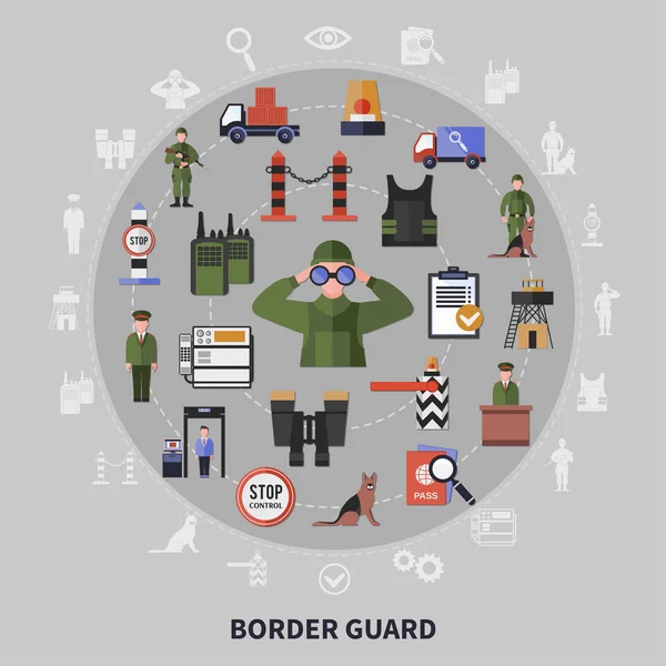 Border Guard Concept — Stock Vector