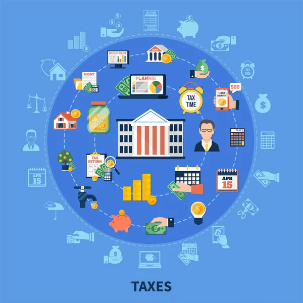 Composição redonda dos impostos — Vetor de Stock