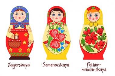 Rusça Matryoshka stilleri koleksiyonunda