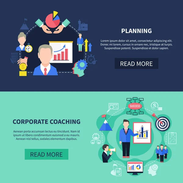 Coaching Banners Set — Stock Vector