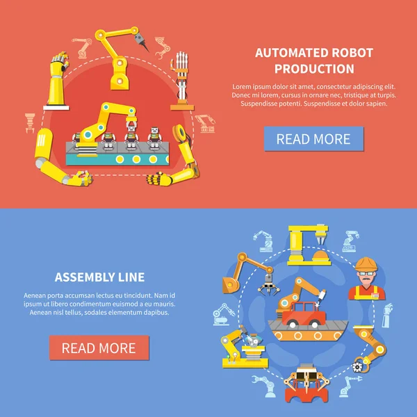 Robotarm Banner Set — Stockvector