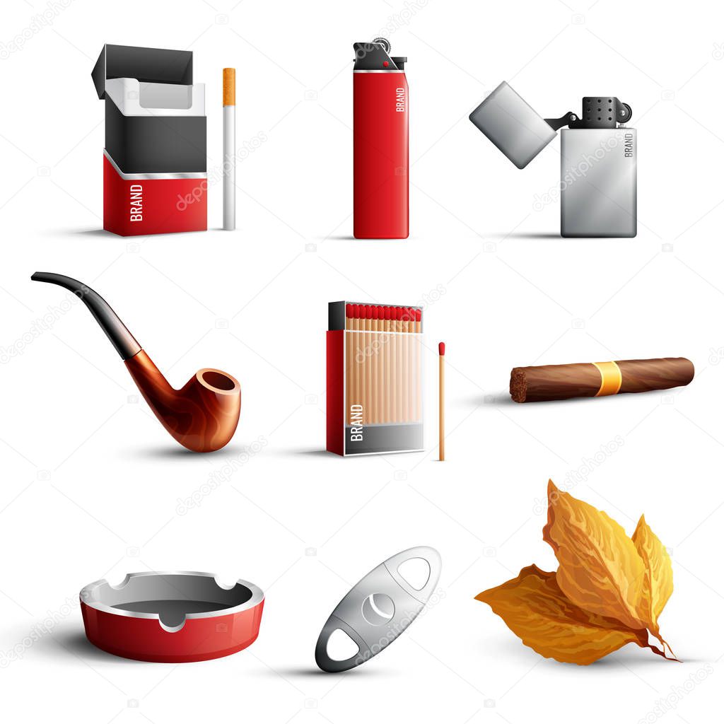 Tobacco Products Realistic Set