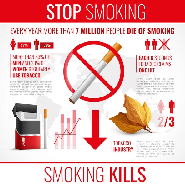 Tabak producten Infographic Set — Stockvector