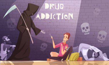 Drug Addiction Horizontal Poster clipart