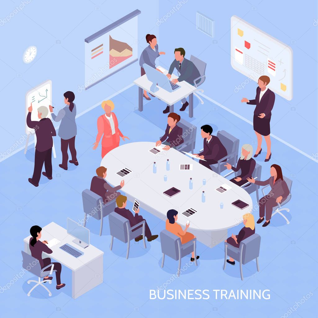 Business Training Isometric Illustration