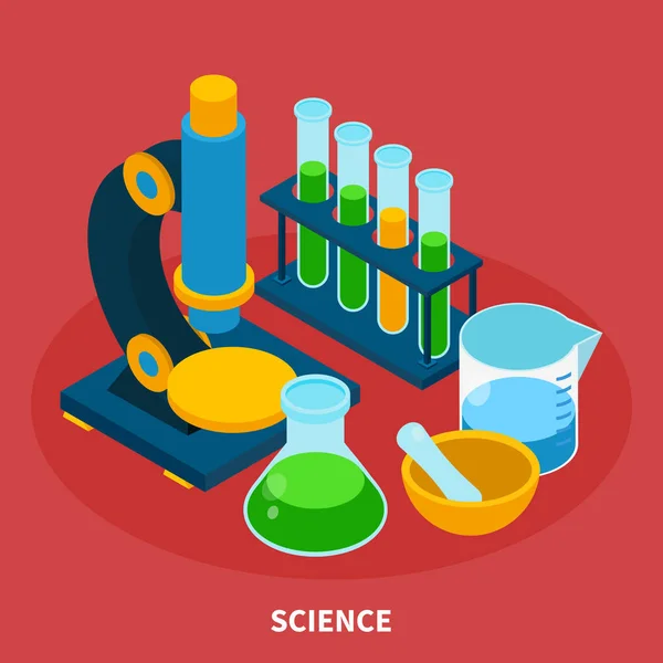 Science Isometric Composition — Stock Vector