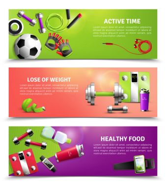 Fitness Spor salonu afiş kümesi