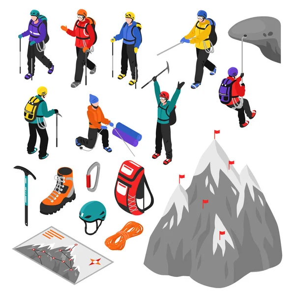 Ισομετρική σύνολο ορειβασίας — Διανυσματικό Αρχείο