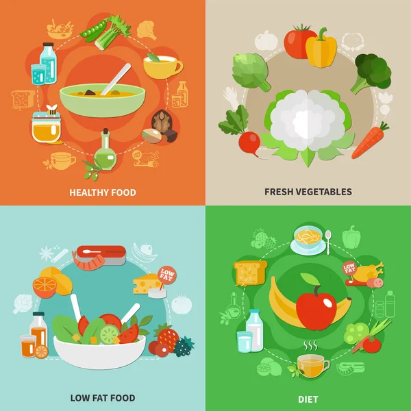 Concepto de alimentación saludable — Archivo Imágenes Vectoriales
