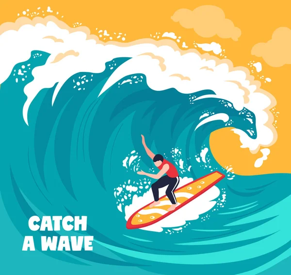 Surfen Water Wave achtergrond — Stockvector