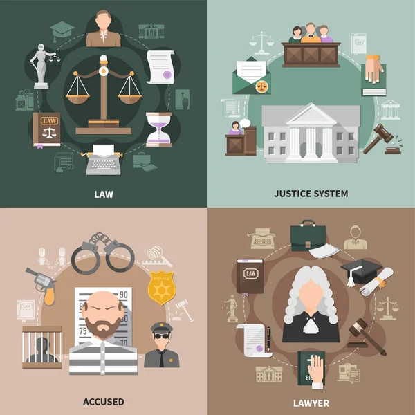 Concepto de diseño de justicia pública — Vector de stock