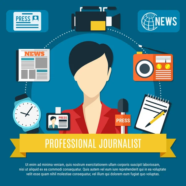 Journaliste professionnel Contexte — Image vectorielle