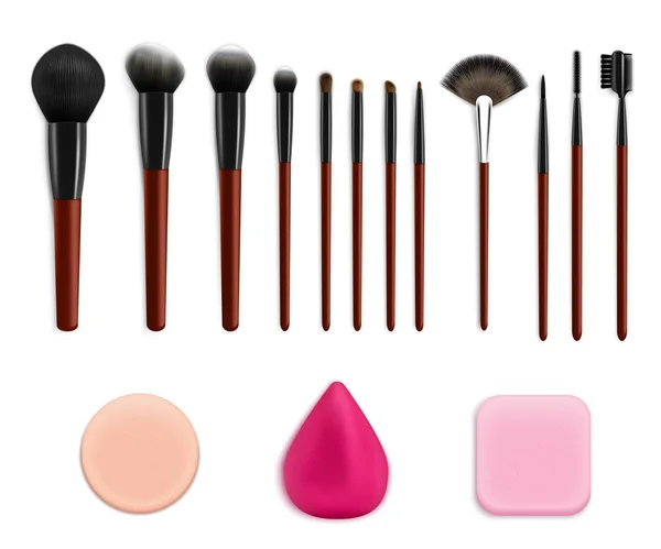 Set di strumenti di trucco cosmetici — Vettoriale Stock