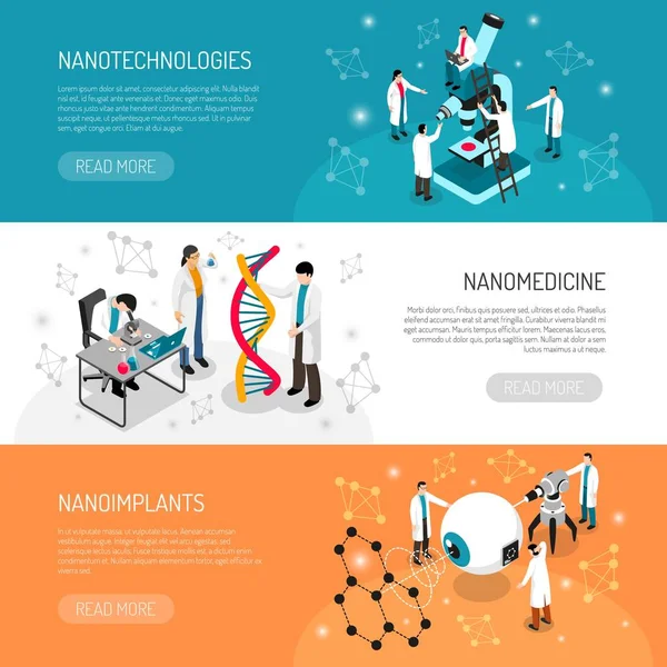 Nano Technologies Horizontal Banners — Stock Vector