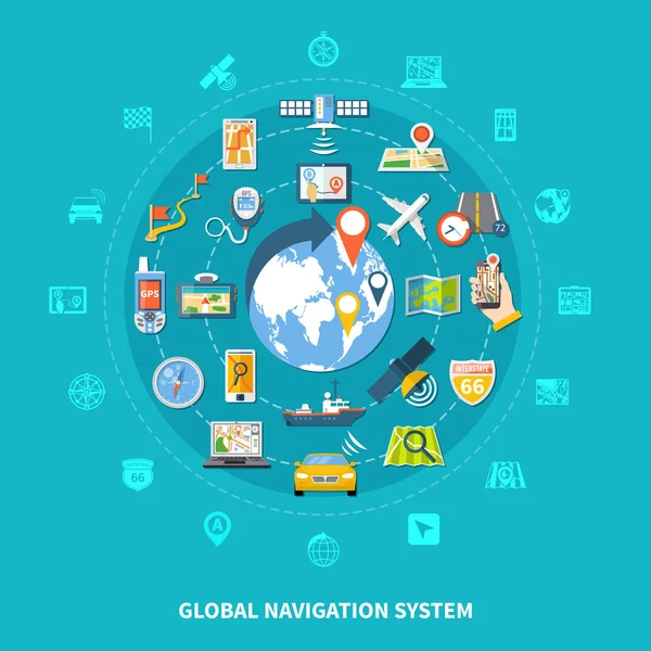 Conjunto de ícones de navegação global — Vetor de Stock
