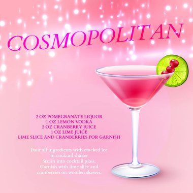 Kokteyl kozmopolit tarifi arka plan