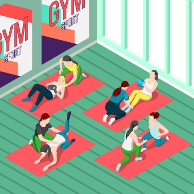 Fitness eğitmenleri izometrik arka plan