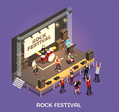 Rock Festivali izometrik kompozisyonu