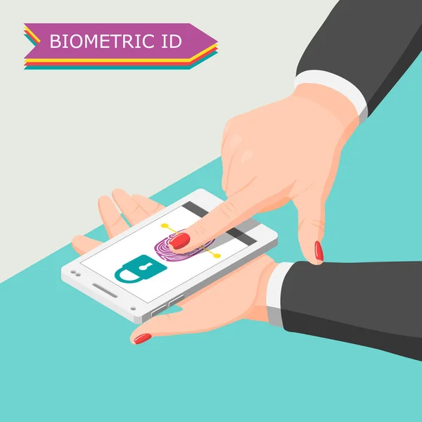 Identificação biométrica Contexto —  Vetores de Stock
