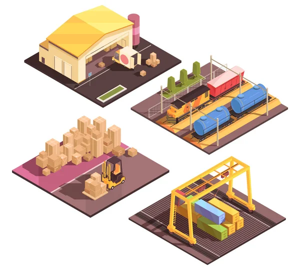 Logistic Sort Facilities Set — Stock Vector