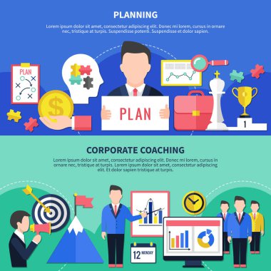 Koçluk ve eğitim afiş kümesi