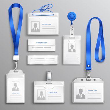ID Card Holders Realistic Set clipart