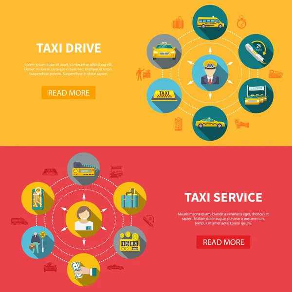 Taxislužba horizontální bannery — Stockový vektor
