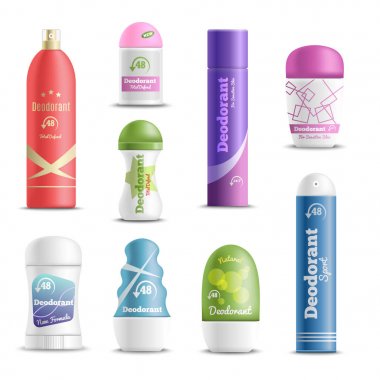 Gerçekçi kümesi deodorant sprey sopa 
