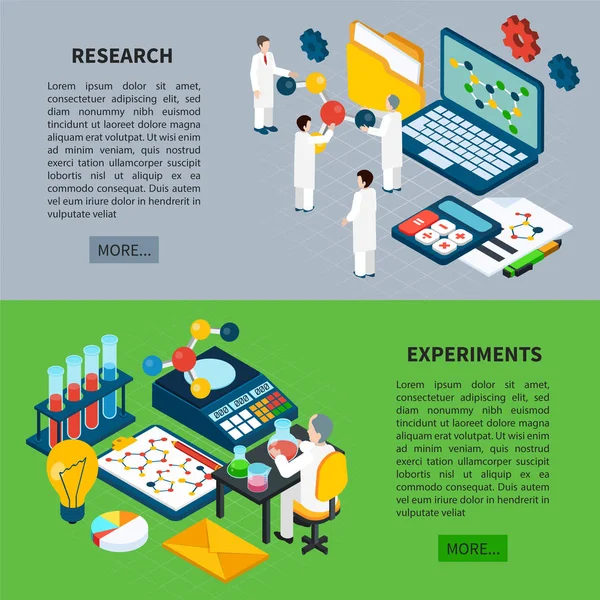 Ensemble de bannières scientifiques — Image vectorielle